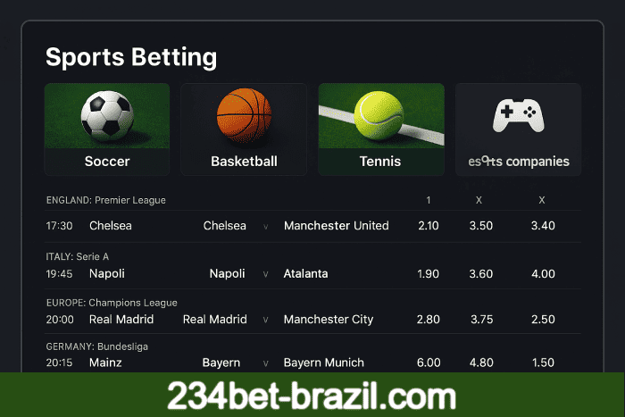 Aposte em apostas esportivas no cassino online 234BET